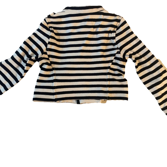♤Kate Spade♤ Black & White Striped moto Jacket with Gold Hardware, girls size 3T - Picture 5 of 7